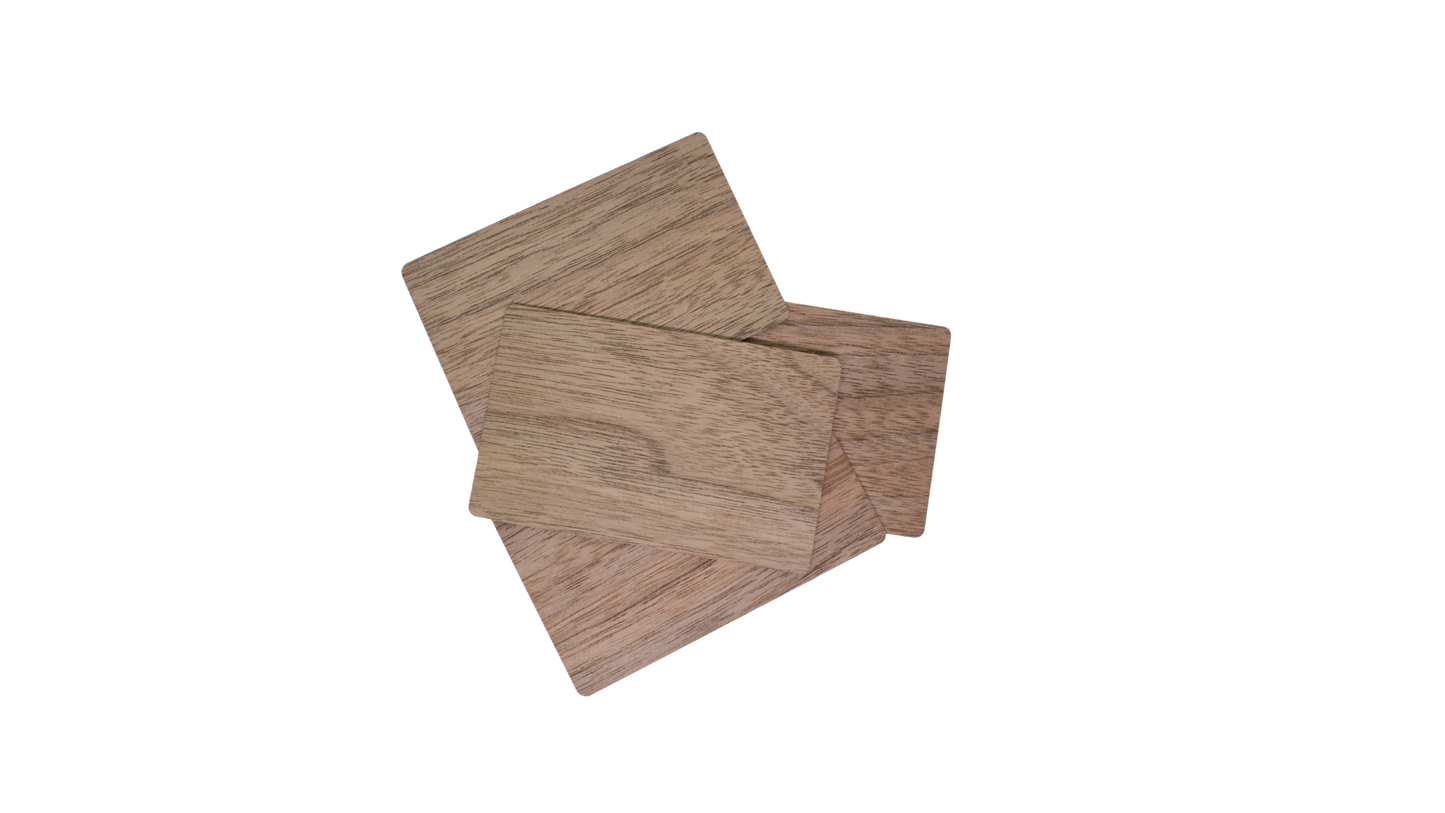 WoodLink: Стилна дървена NFC визитка с безконтактен чип (4 бр.)