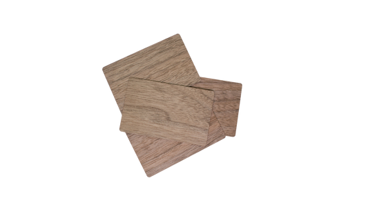 WoodLink: Стилна дървена NFC визитка с безконтактен чип (4 бр.)